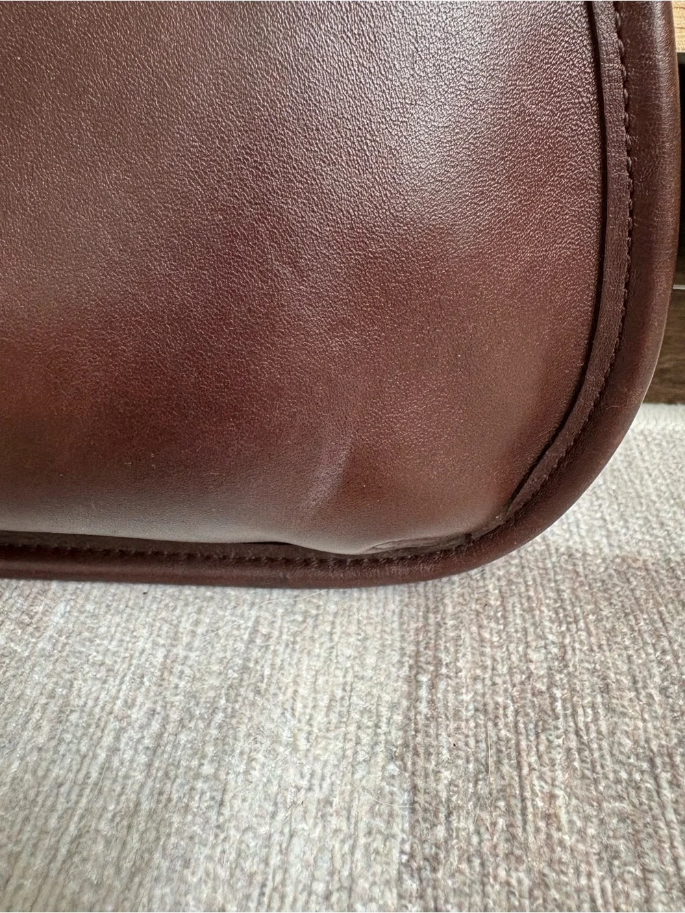 COACH Vintage Mini Ergo Crescent Brown Leather Satchel Shoulder Bag Handbag 9027